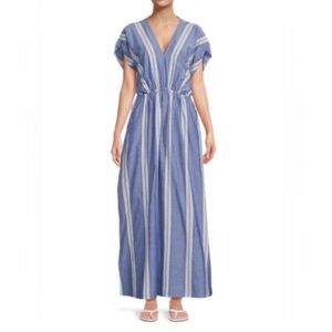 J McLaughlin Women’s Etta Striped Maxi‎ Dress Cotton Blend Resort Boho XS